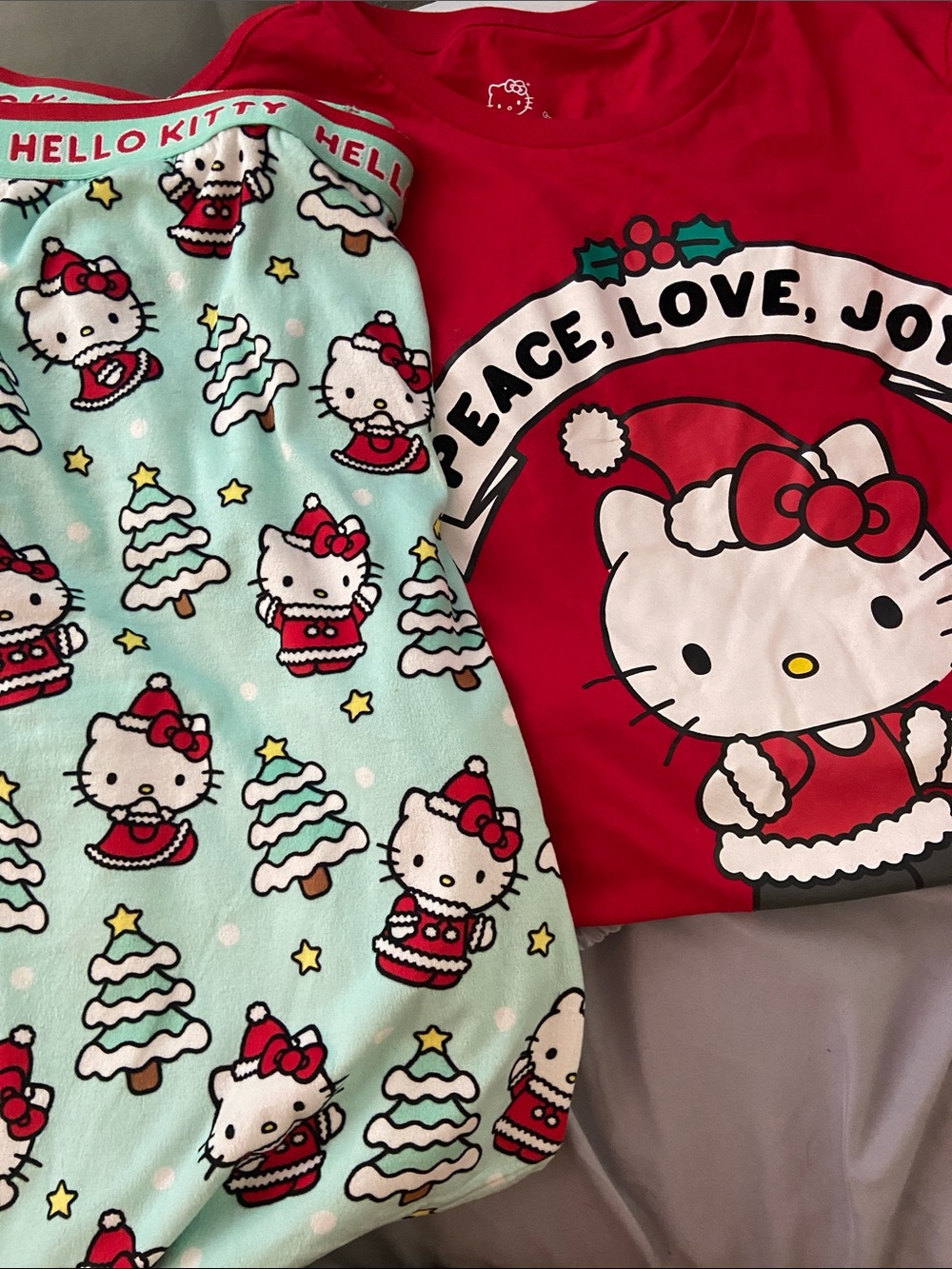 Hello Kitty Red & Mint Holiday Pajama Set